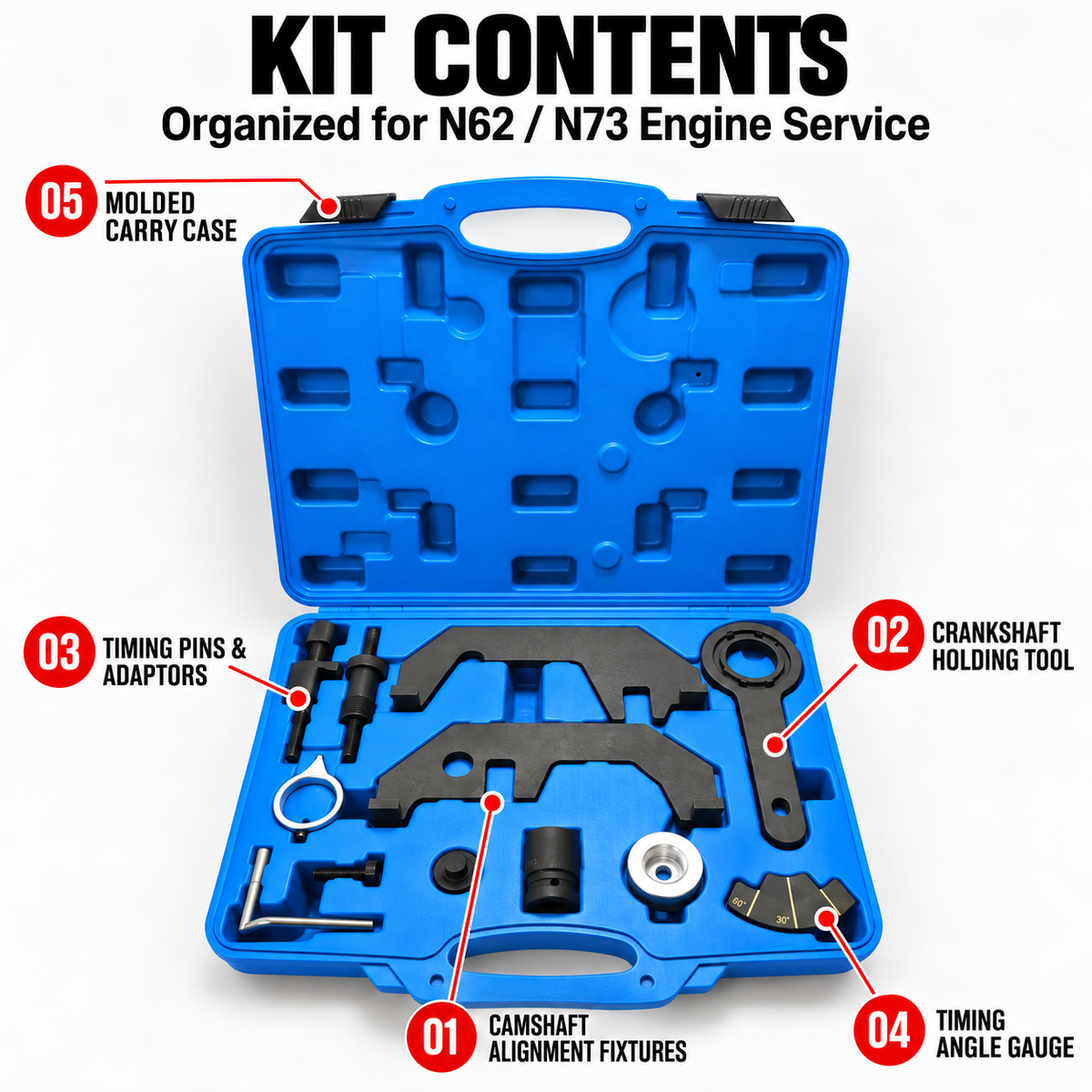 BMW N62 N73 Engine Timing Tool Kit Contents