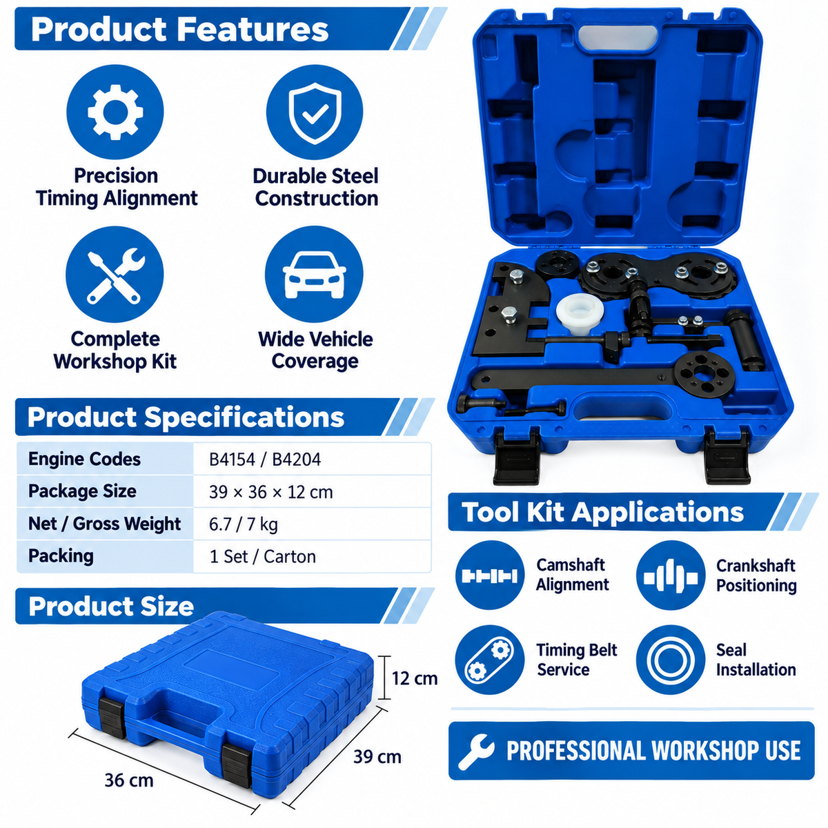 Volvo 2.0T Engine Timing Tool Kit Features